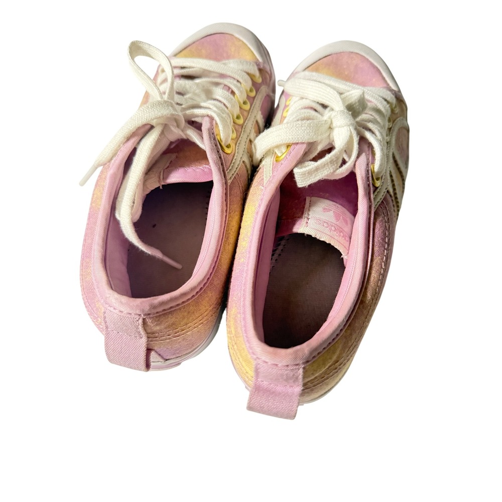 Adidas Nizza Platform Tie Dye Pink Yellow Canvas Sneakers Low Top Women Shoes 6